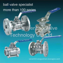 Threaded Flange 3PC Ball Valve CF8m 1000 Wog